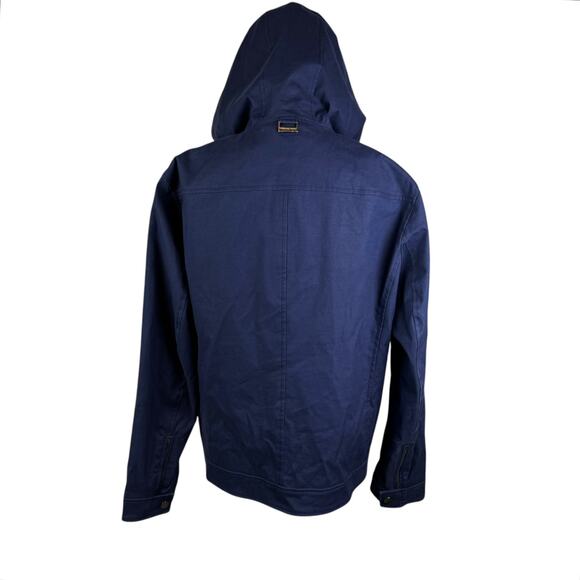 Michael Kors Men's Navy Hooded Toggle Zipper Snap 100% Cotton Jacket Coat - Picture 3 of 16